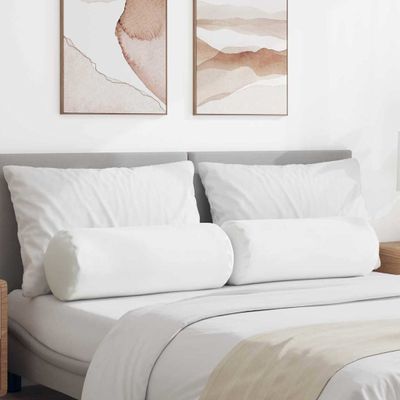 vidaXL Podložkové vankúše 2 pcs Biela Ø 25 x 70 cm látka