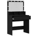 vidaXL Toaletný stolík Čierny dub 80 x 41 x 134,5 cm Kompozitné drevo