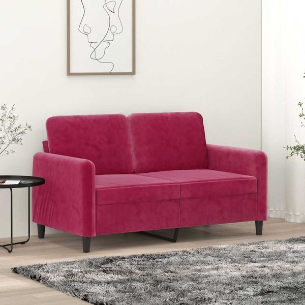 vidaXL 2-miestna pohovka vínovo-červená 120 cm zamat