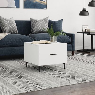 vidaXL Konferenčný stolík biely 50x50x40 cm kompozitné drevo