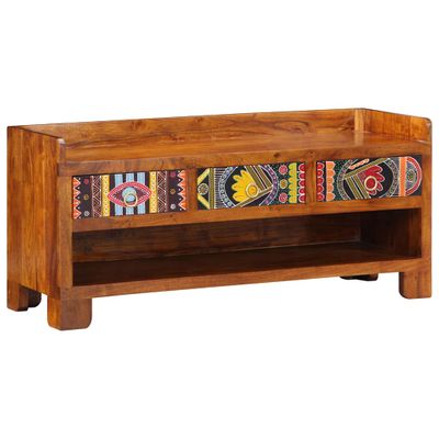 vidaXL Lavička na topánky so zásuvkou Medová hnedá 100 x 35 x 45 cm