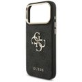 Guess Case 4G PU Leather Case Big 4G And Classic Logo With Big 4G PU Nylon Strap And Metal Camera And Buttons For iPhone 17 Pro Max Black