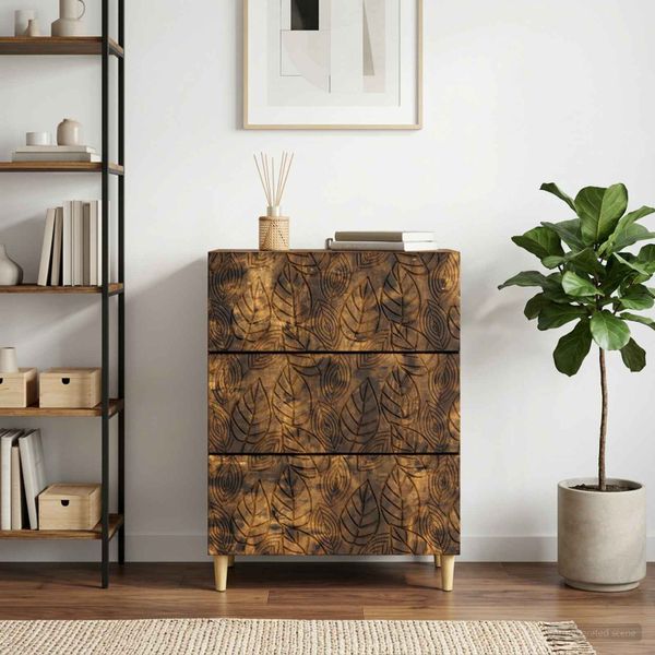 vidaXL Zásuvkový kabinet Dymový dub 66 x 34,5 x 90 cm Kompozitné drevo