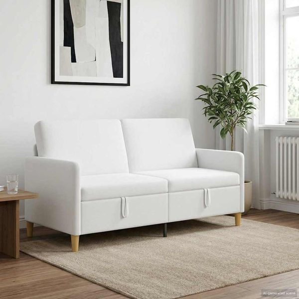 vidaXL Sofa s úložným priestorom Biela 172 x 78 x 87 cm Polyester
