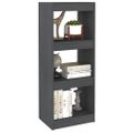 vidaXL Knižnica/deliaca stena sivá 40x30x103,5 cm masívna borovica