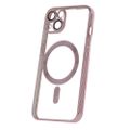 Farebné Chrome Mag puzdro pre iPhone 13 6,1" ružové zlato