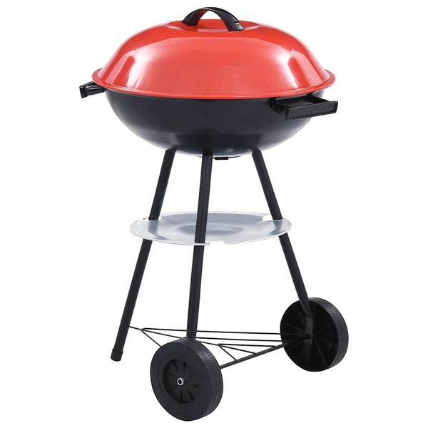 vidaXL Prenosný gril na drevené uhlie s kolieskami 44 cm