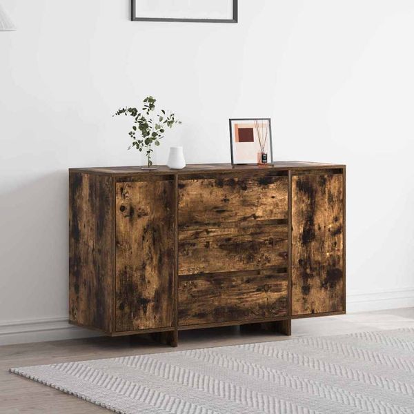 vidaXL Servírovacia skriňa so zásuvkou Dymová dub 120 x 41 x 75 cm