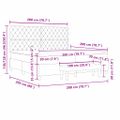 vidaXL Posteľ s pružinovým rámom Svetlosivá 200 x 200 cm Zamat