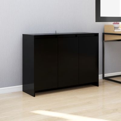 vidaXL Komoda, čierna 102x33x75 cm, kompozitné drevo