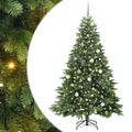 vidaXL Umelý vianočný stromček s 300 LED-i Zelená 210 cm PE a PVC