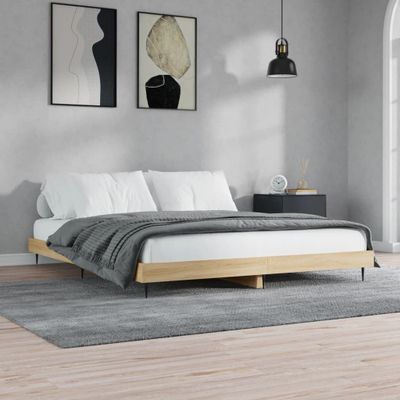 vidaXL Posteľný rám bez matraca dub sonoma 120x200 cm kompozitné drevo