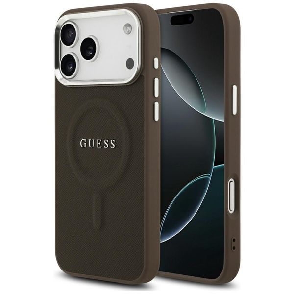 Puzdro Guess Classic Logo MagSafe pre iPhone 17 Pro Max hnedá