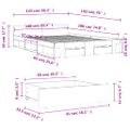 vidaXL Posteľný rám so zásuvkami sivý sonoma 140x190cm kompozit. drevo