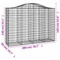 vidaXL Oblúkové gabionové koše 12 ks 200x50x140/160 cm pozink. železo