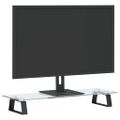 vidaXL Stojan na monitor čierny 60x20x8 cm tvrdené sklo a kov