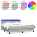 vidaXL Posteľný rám boxsping s matracom a LED bledosivý 180x210 cm zamat