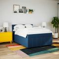vidaXL Boxspring posteľ s matracom modrý 140x190 cm látka