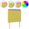 vidaXL Čelo postele s LED zelené 90x5x118/128 cm látka