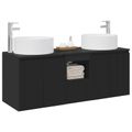 vidaXL Set kabinetov do kúpeľne 3 ks Čierna 49,5 x 44,5 x 65,5 cm
