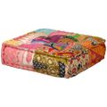 vidaXL 2-miestna modulárna taburetka, patchwork, látka