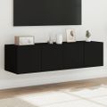 vidaXL TV nástenné skrinky s LED svetlami 2 ks čierne 60x35x31 cm