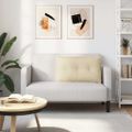 vidaXL Poduška na chrbát Krémová 80 x 19 x 50 cm látka