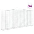 vidaXL Oblúkové gabiónové koše 6ks 400x50x180/200cm pozinkované železo