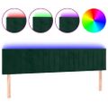 vidaXL Čelo postele s LED tmavozelené 200x5x78/88 cm zamat