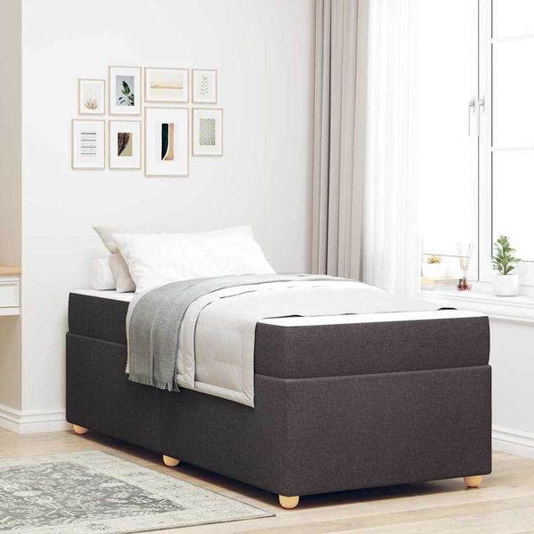 vidaXL Rám postele s matracmi Tmavohnedá 100 x 200 cm látka