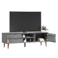 vidaXL TV skrinka MOLDE, sivá 158x40x49 cm, borovicový masív