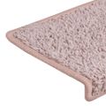 vidaXL Schodové rohože 15 ks 65x21x4 cm svetloružové s obdĺžnikovým okrajom