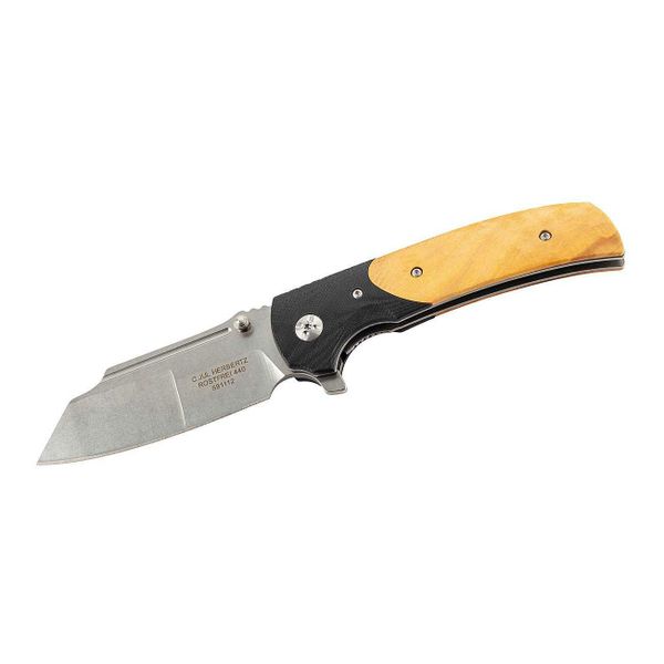 Herbertz 591112 jednoručný vreckový nôž 9cm, G10, drevo Eunymus, čierna