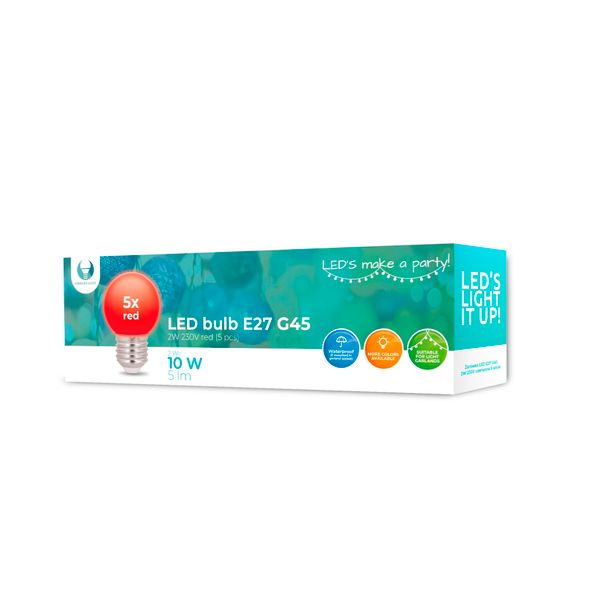 Forever Light LED Bulb E27 G45 2W 230v red 5pcs
