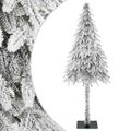 vidaXL Umelý vianočný stromček Biela 76 x 76 x 180 cm Polyetylén a kov