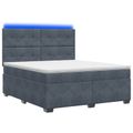 vidaXL Posteľ boxspring s matracom Tmavosivá 160 x 200 cm Zamat