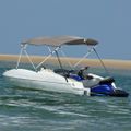 vidaXL Strieška Bimini s 3 oblúkmi a stenami 243x(170-182)x137 cm