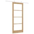 vidaXL Posuvné dvere 86 x 211 cm Masívne borovicové drevo a sklo