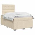 vidaXL Posteľ boxspring s matracom Krémová 120 x 190 cm Látka