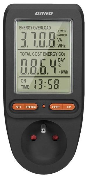 ORNO OR-WAT-435B merač spotreby elektrickej energie wattmeter, čierna ORNO OR-WAT-435B měřič spotřeby elektrické energie wattmetr, černá