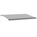 vidaXL Ručne zaťahovacia markíza s LED antracit a biela 600x350 cm