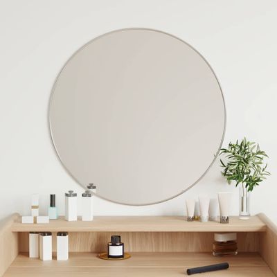 vidaXL Nástenné zrkadlo strieborné Ø 60 cm okrúhle