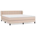 vidaXL Boxspring posteľ s matracom kapučínová 160x200 cm umelá koža