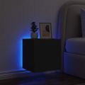 vidaXL TV nástenná skrinka s LED svetlami čierna 40,5x35x40 cm