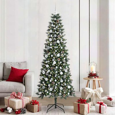 vidaXL Umelý vianočný stromček Zelená 210 cm PVC, plast a oceľ
