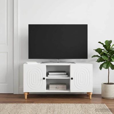 vidaXL TV skrinka Biela 102 x 34,5 x 50 cm Kompozitné drevo