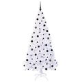 vidaXL Umelý vianočný stromček s 300 LED-i Biela 210 cm PVC a oceľ