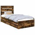 vidaXL Rám postele Dymová dub 90 x 200 cm Inžinierske drevo