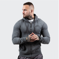 Mikina Zipper Hoodie Grey Black - GymBeam, veľkosť M, 65% bavlna, 35% polyester