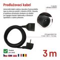 Predlžovací kábel EMOS P0113R spojka 3m, čierny / PVC / 1,5 mm2